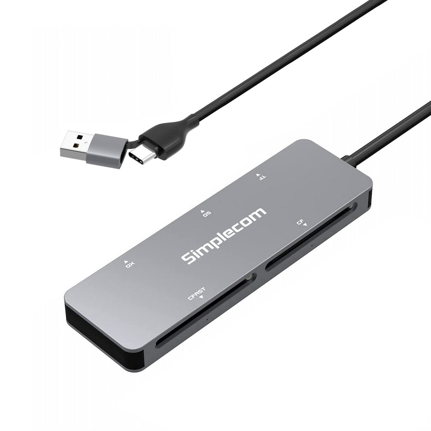 Simplecom CR407 5-Slot SuperSpeed USB 3.0 and USB-C to CFast/CF/XD/SD/MicroSD Card Reader Simplecom CR407 5-Slot SuperSpeed USB 3.0 and USB-C to CFast/CF/XD/SD/MicroSD Card Reader